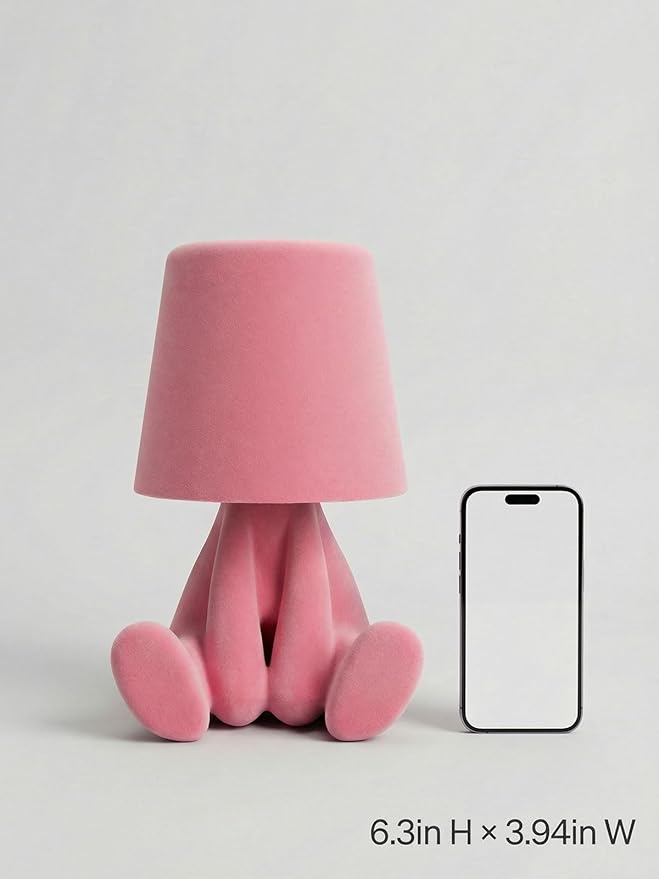 Bedside Touch Control Table Lamp, Golden Decor Thinker Statue LED Table Lamp with USB Port, 3 Way Dimmable Modern Night Light Nightstand Lamp for Home Living Room Office Shelf Decor (Pink-B)