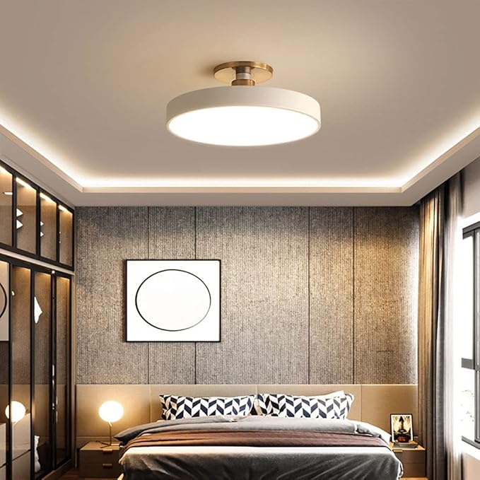CHENKUI Macaron Ceiling Light LED Half Flush Mount Modern Ceiling Lamp Fixture Three-Tone Light (3000K/4500K/6000K) Ceiling Lighting Easy Installation of Round Lights for Entrance