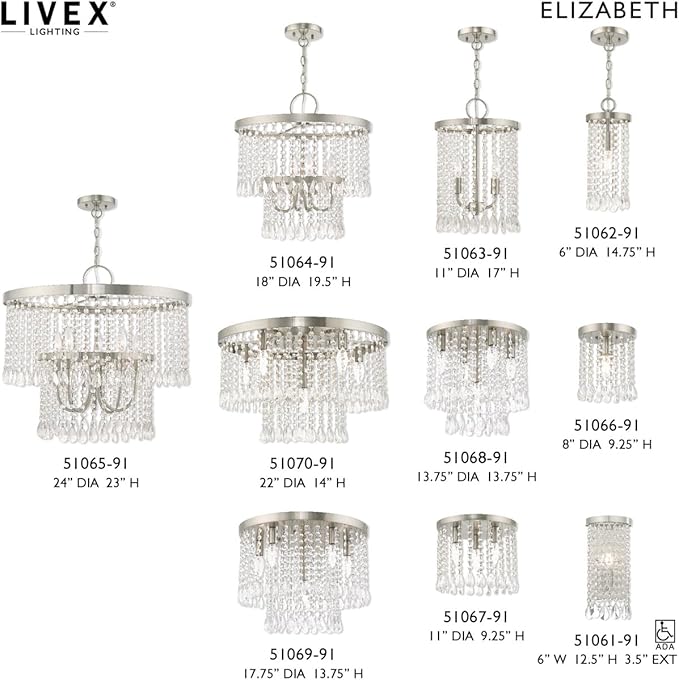 Livex Lighting 6 Lt Brushed Nickel Ceiling Mount
