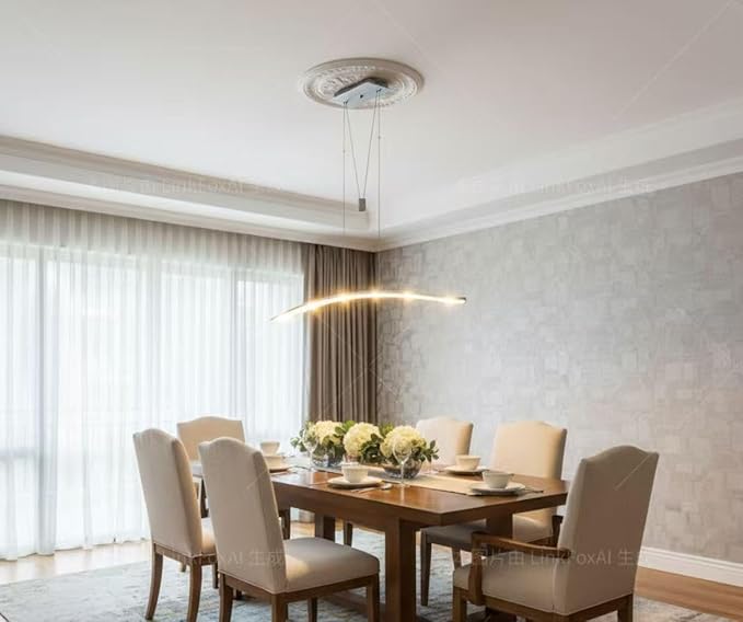 YIFONTIN LED Island Lights Adjustable Height Pendant Hanging Chandelier with Pulley System 27W Warm Lamp 47.5" Width for Kitchen Dining Study Room Restaurant Dorms Office, Brushed Aluminum.