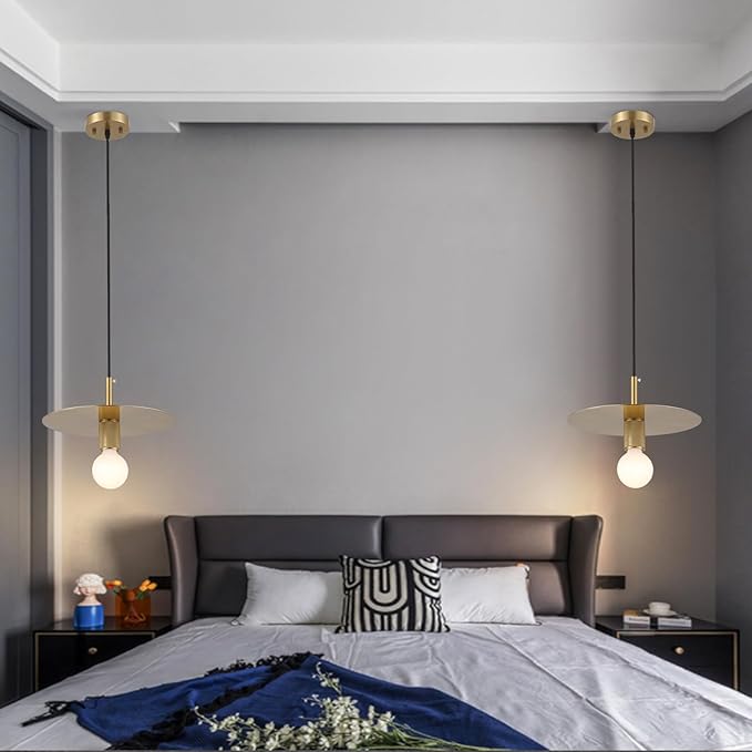 BYOLIIMA Modern Pendant Lighting Gold Farmhouse Pendant Light 11.81" Brushed Brass Dome Industrial Mid Century Knurled Texture Hanging Lamp Ceiling Light Fixture Kitchen Island Dinning Room Bedroom