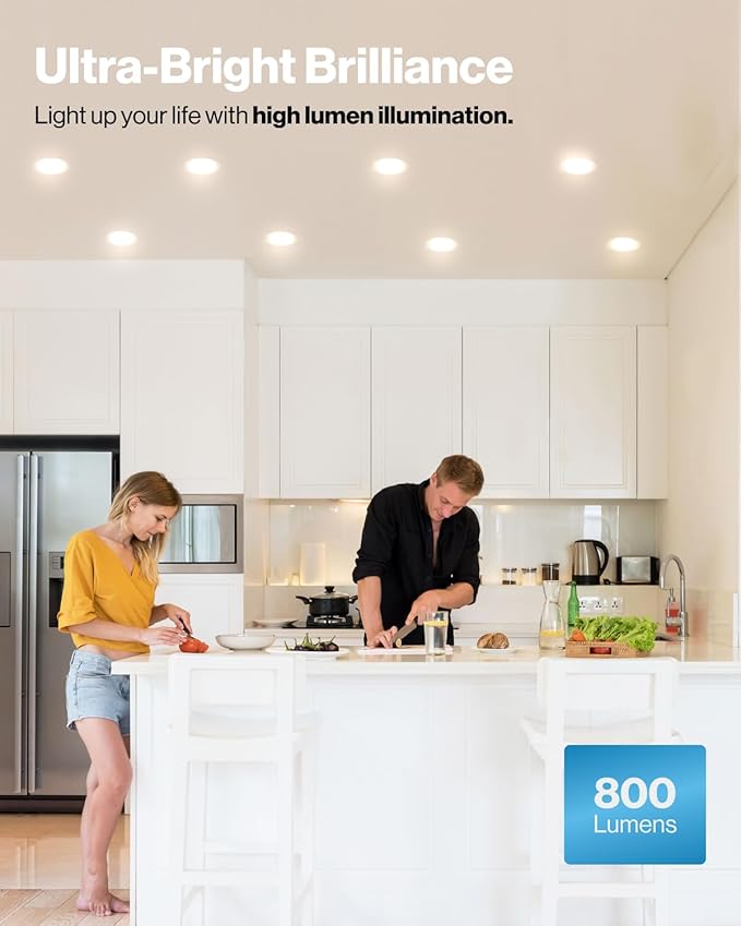 Sunco 24 Pack 4 Inch Ultra Thin LED Recessed Ceiling Lights Slim, High Brightness 800 Lumens, 2700K/3000K/4000K/5000K/6000K, Dimmable, 10W, Wafer Thin, Canless with Junction Box