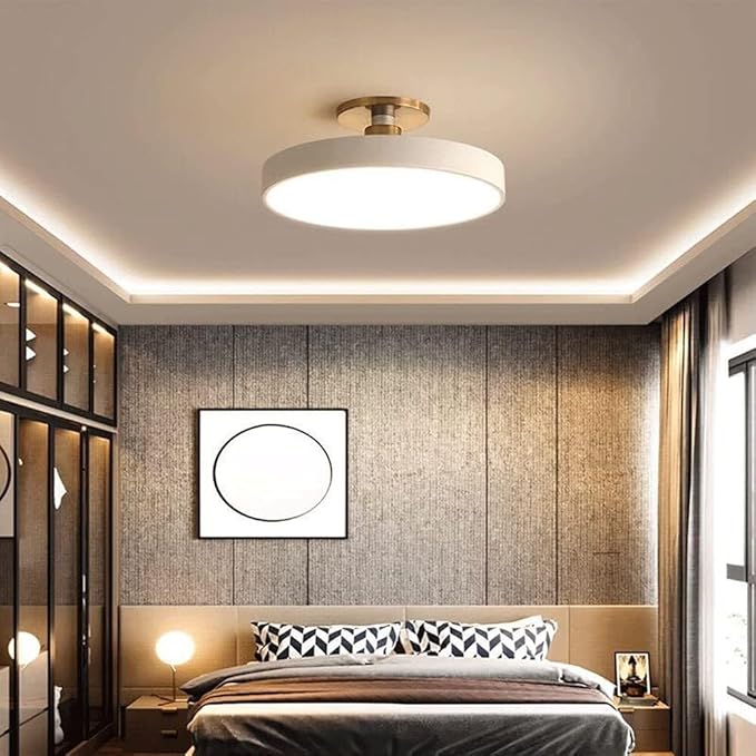 Flush Mount Ceiling Lamp LED Adjustable Tri-Color Light Ceiling Light Round Aisle Loft Restaurant Ceiling Light Fixture for Living Room Bedroom Dining Room Kitchen Study Room Corridor Chandelie