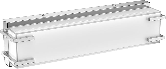LED Bathroom Light Fixtures Over Mirror 16” Vanity Light with Milky White Lampshade 4000K Daylight Chrome Finishing Bath Bar (Chrome)