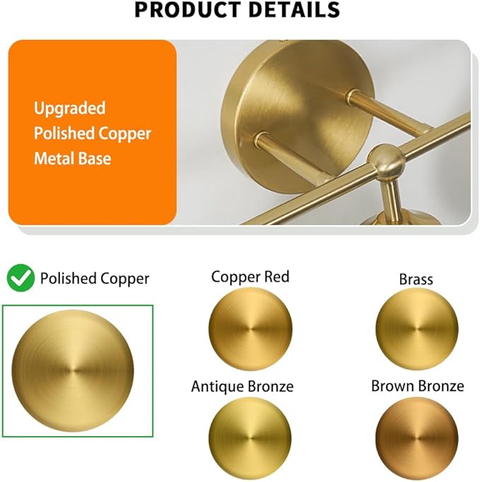 Modern Brushed Brass 5-Lights Bathroom Vanity Light, Lighting Fixtures Over Mirror with Milky White Glass Ball Shades, Wall Sconces for Bathroom Dressing Table Bedroom