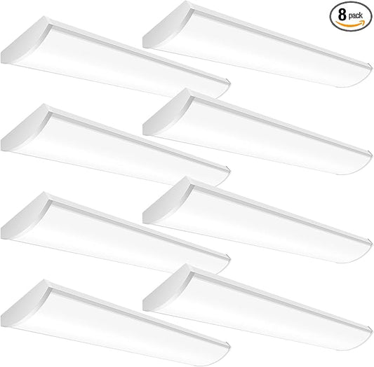 4FT LED Wraparound Light Fixture, 48 inch Garage Led Ceiling Lights, 54W 6210LM,3500/4000/5000K, 120-277V Commercial 4 FT Led Light Fixture for Laundry Room,Warehouse,Closet,Shop,Garage UL