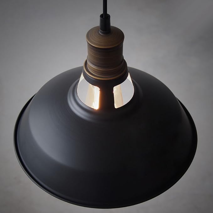 CLAXY Ecopower Industrial Barn Mini Metal Pendant Light 1 Light Hardwired for Kitchen Loft Restaurant Bar