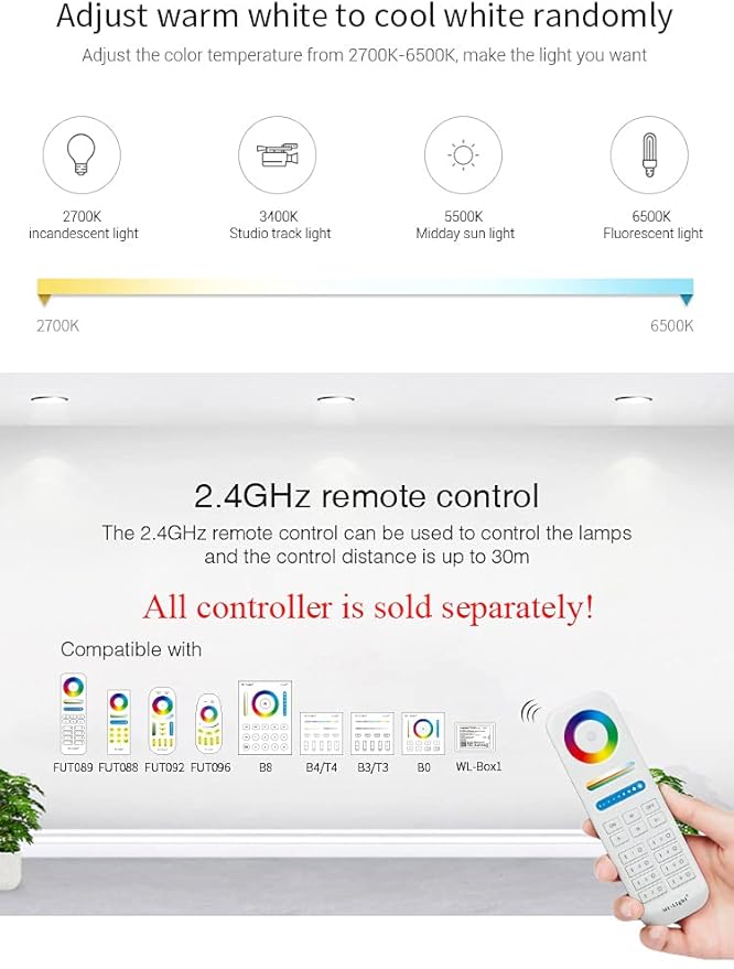 LGIDTECH WL5-WP Miboxer LED Strip Light 5 in 1 Controller for 5050 3528,IP67 Waterproof,Smartphone APP Control Without Extra Hub.Amazon Alexa Google Home Assistant Voice Control,DC12-36V,240W-720W