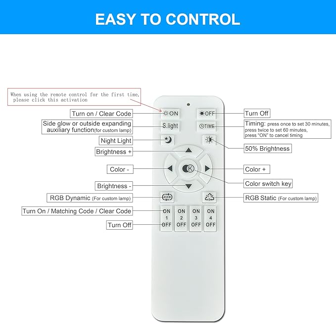 Jaycomey Dimmable Ceiling Light, Black Modern LED Ceiling Lamps with Remote Control, 50W Acrylic Square Flush Mount Ceiling Light Fixture for Living Room Dining Room Bedroom Kitchen