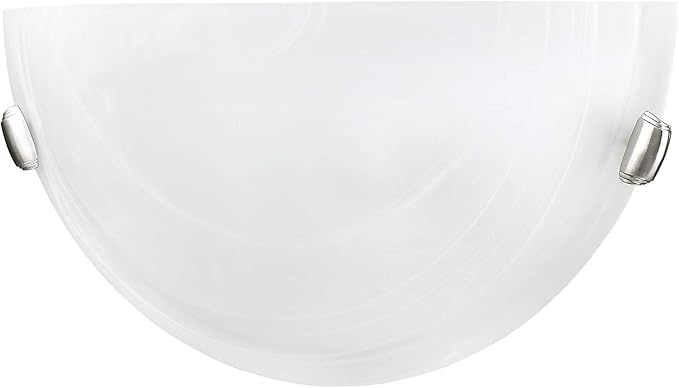 Livex Lighting 4271-91 Home Basics 1 Light Brushed Nickel Wall Sconce with White Alabaster Glass