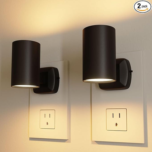 Night Lights Plug into Wall: ETL Certified Soft White 2700K Dusk to Dawn Sensor Dimmable LED Plug in Night Light for Hallway Bedroom Stairway Wall Socket - Modern Night Light for Kids (2 Pack)