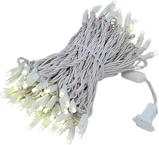 Novelty Lights 50 Light LED Twinkle Christmas LED Mini Light Set, Outdoor Curtain Fairy Wedding String Lights, Non-Connectable, Warm White, White White, 50 Feet