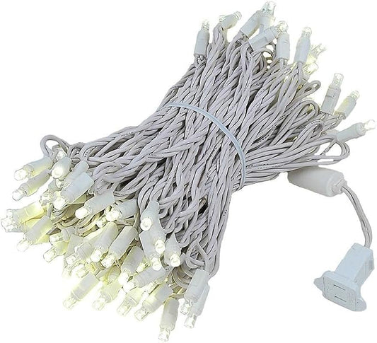 Novelty Lights 50 Light LED Twinkle Christmas LED Mini Light Set, Outdoor Curtain Fairy Wedding String Lights, Non-Connectable, Warm White, White White, 50 Feet