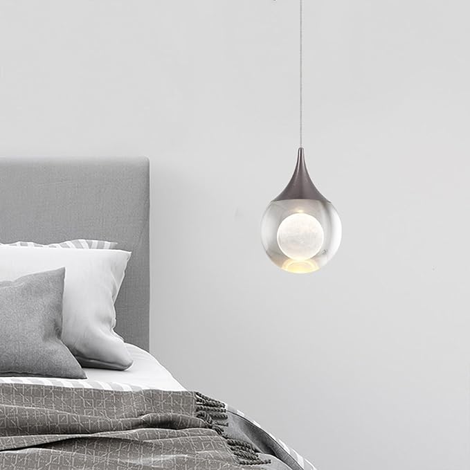 JoollySun Crystal Mini Pendant Light: Modern LED Light Fixtures Ceiling Hanging for Kitchen Island Bathroom