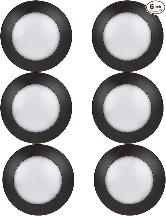 LUNABODE 4/6 Inch Dimmable LED Flush Mount Ceiling Lights - Pack of 6 | 16.5W/2700K | Stylish Ceiling Light Fixture for Hallway, Kitchen, Dining Room, Bathroom - Warm White