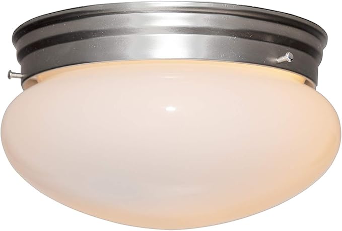 Designers Fountain 9 in 2-Light Flush Mount Ceiling Light with Frosted Glass Shade, Pewter, 4732-PW