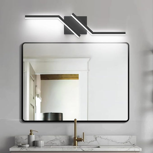 ZUZITO 24 inch Modern Bathroom Vanity Light LED Black Bathroom Lights Fixtures Dimmable Vanity Lighting Fixture Over Mirror 6000K Cool White ETL Driver