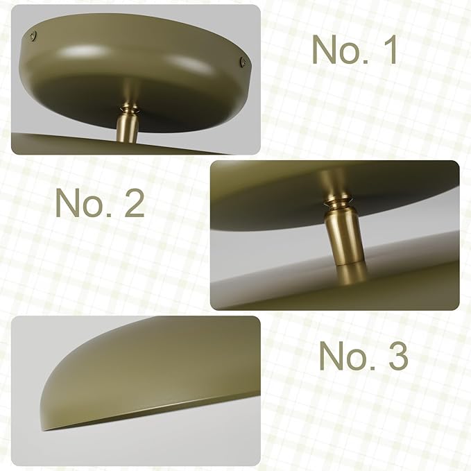 BISAMIYA Dimmable LED 15.7 inch Semi Flush Mount Ceiling Light, Modern Ceiling Light Fixture, Adjustable Angle Brass Accent, for Living Room, Laundry Room, Bedroom, 3000K/Warm White/22W