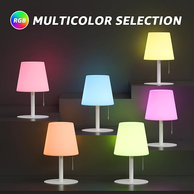 uuffoo Shower Lamp Waterproof 8 Colors, Shower Light Rechargeable Cordless Battery Operated, LED Outdoor Table Lamps Dimmable Portable for Indoor Outdoor Bathroom Home Patio (White)