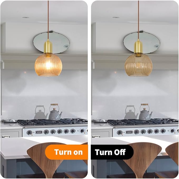 Gold Pendant Light Set Of 2, Modern Pendant Lights Kitchen Island With Amber Striped Glass, Mid Bathroom Pendant Light Adjustable Hanging Light For Dining Room Hallway, 7.8in Shade 11.8-59in Cord