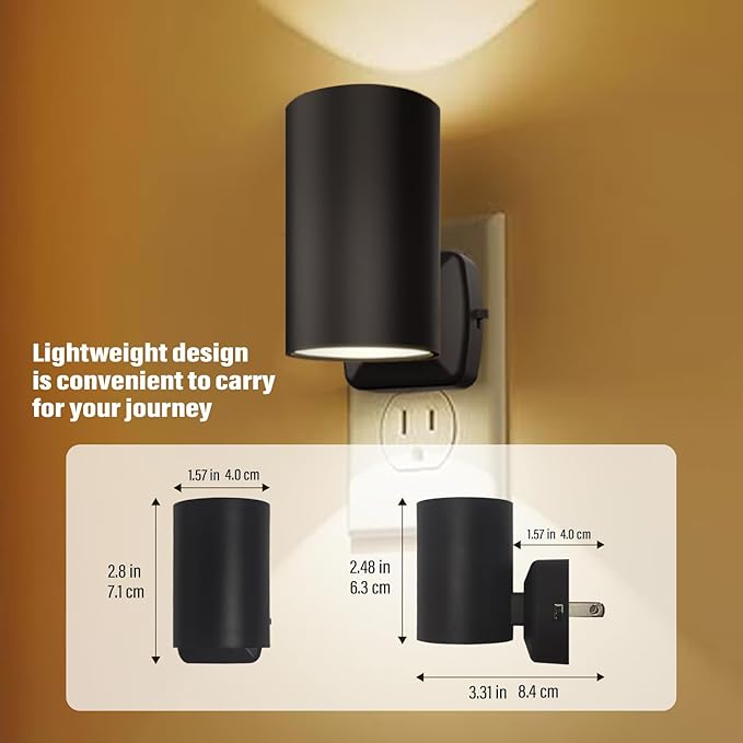 Night Lights Plug into Wall: ETL Certified Soft White 2700K Dusk to Dawn Sensor Dimmable LED Plug in Night Light for Hallway Bedroom Stairway Wall Socket - Modern Night Light for Kids (2 Pack)