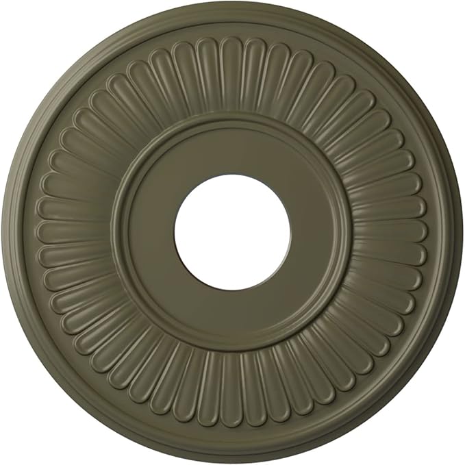 Ekena Millwork CM15BEPTF 15-3/4" x 3-7/8" x 3/4" Berkshire Ceiling Medallion, Painted Turtle