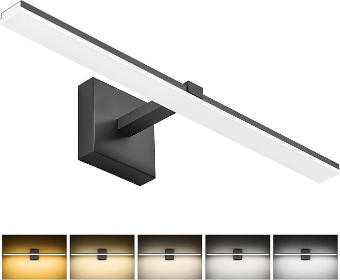 ZUZITO Black Bathroom Light Fixtures Modern Vanity Lights for Bathroom 24in LED Bath Lights Bar 5CCT Dimmable