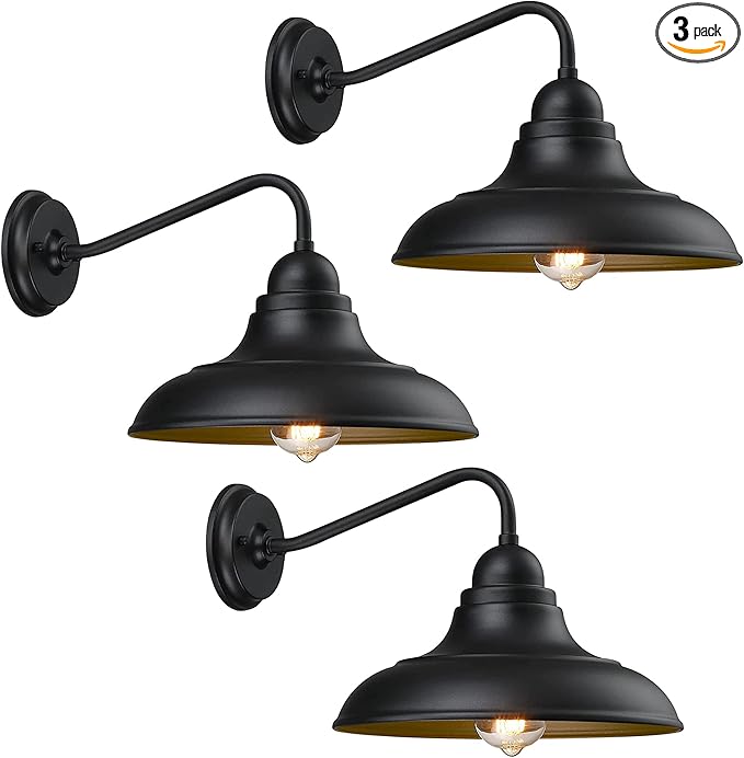 3 Pack Wall Lights Wall Mount for House Farmhouse Outdoor Wall Sconce Classic Barn Lights Outdoor & Indoor, 12"