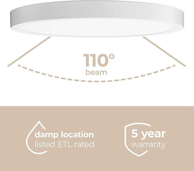 Builder Essential Round LED 11in Flush Mount 21W 2,050 Lumens with 5-CCT Selectability 2700-3000-3500-4000-5000K in White