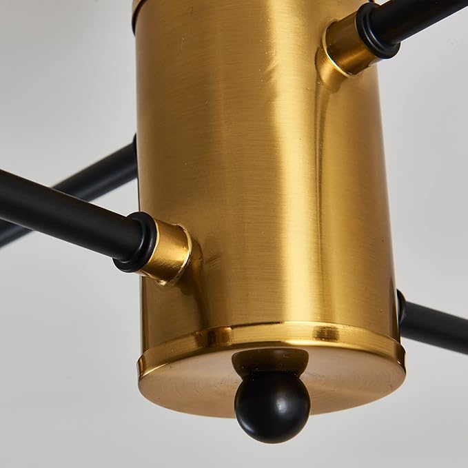 hesoge Modern Semi Flush Mount Ceiling Light Fixture, 4-Light Gold Mid Century Chandelier with Glass Globe,Ceiling Lighting for Dinning Room Farmhouse Kitchen Bedroom Living Room.