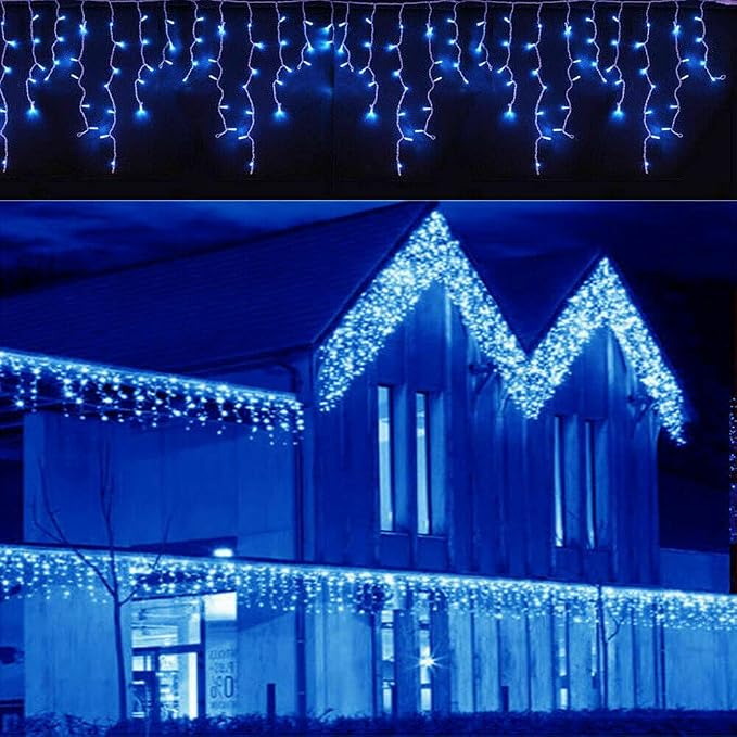 Lainin 3.5M/11ft 96 LED Blue Linkable Fairy Curtain String Light with 8 Modes Functional Controller for Indoor/Outdoor/Party/Wedding/Valentines Day/Christmas Decor