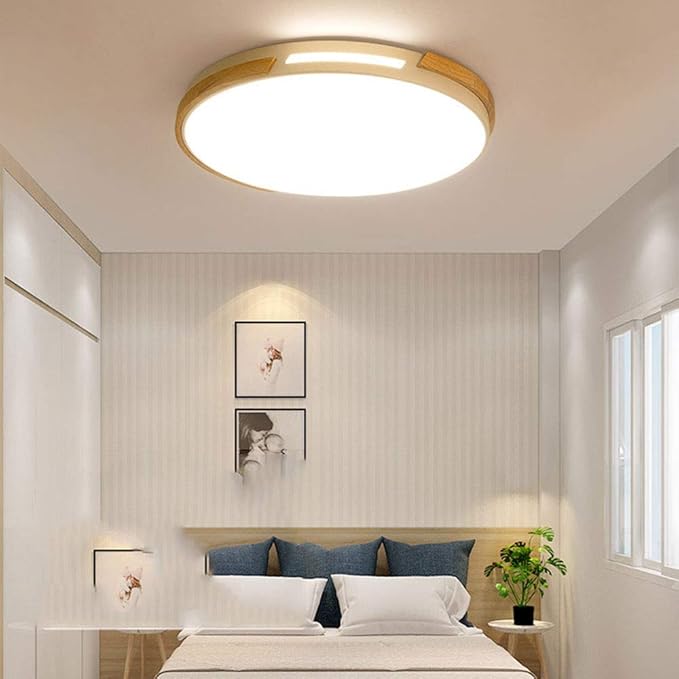 American Minimalist LED Ceiling Lamp Living Room Ultra-Thin Modern Bedroom Ceiling Recessed Lamps Round Solid Wood Kitchen Corridor Ed Ceiling Lamp 40cm 30cm 50cm