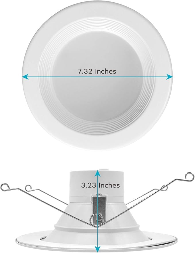 LUXRITE 5/6 Inch LED Recessed Retrofit Downlight, 14W=90W, CCT Color Selectable 2700K | 3000K | 3500K | 4000K | 5000K, Dimmable Can Light, 1100 Lumens, Wet Rated, Energy Star, Baffle Trim (4 Pack)