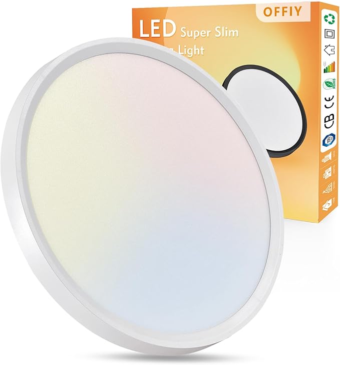 20 Inch LED Flush Mount Ceiling Light, 40W, 4350LM, 3000K/4000K/6000K CCT Selectable Super Slim Round Flat Panel Light for Living Room, Bedroom, Kitchen