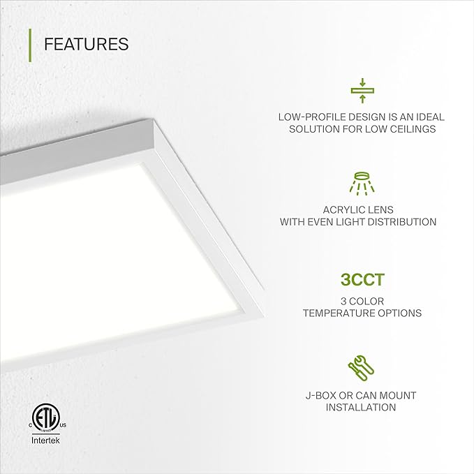 ASD LED 7" Square Flush Mount Light | 15W 1100LM 3000-5000K 120V | 3CCT, Dimmable, Ultra Slim, ETL Listed | Thin Surface Lamp, Bedroom Ceiling Lighting | White, 12 Pack