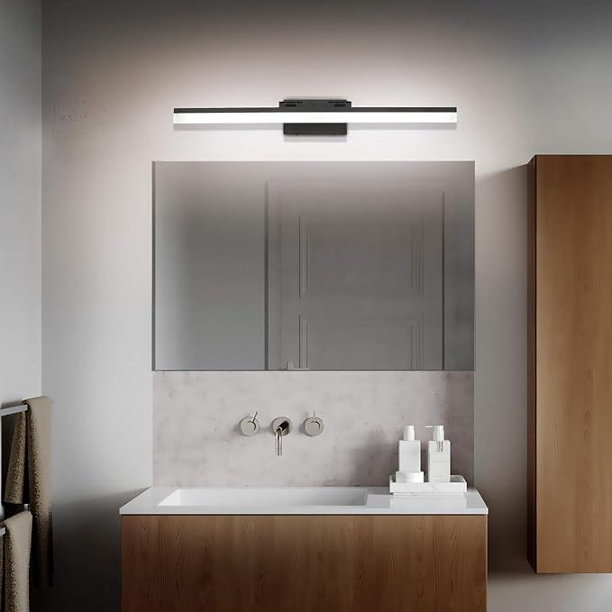 SOLFART Black Modern Bathroom Lights Over Mirror 31.5 inch Vanity Lighting Wall Mounted 8778-ND
