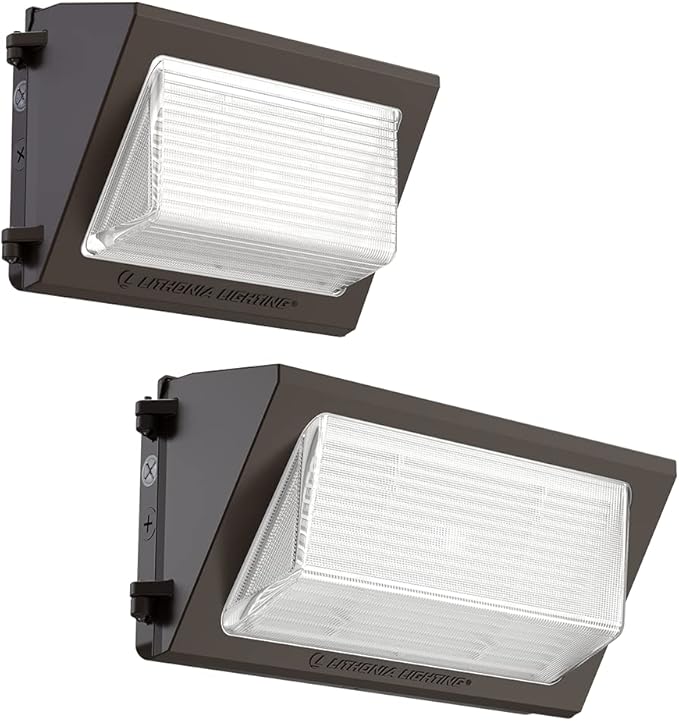 Lithonia Lighting 17" LED Wall Pack Outdoor Light Fixture, 3-Way Selectable CCT 3000K/4000K/5000K, Adjustable Lumens, Dusk to Dawn Photocell, UVOLT, Bronze (TWR2 LED ALO SWW2 UVOLT PE DDBTXD)