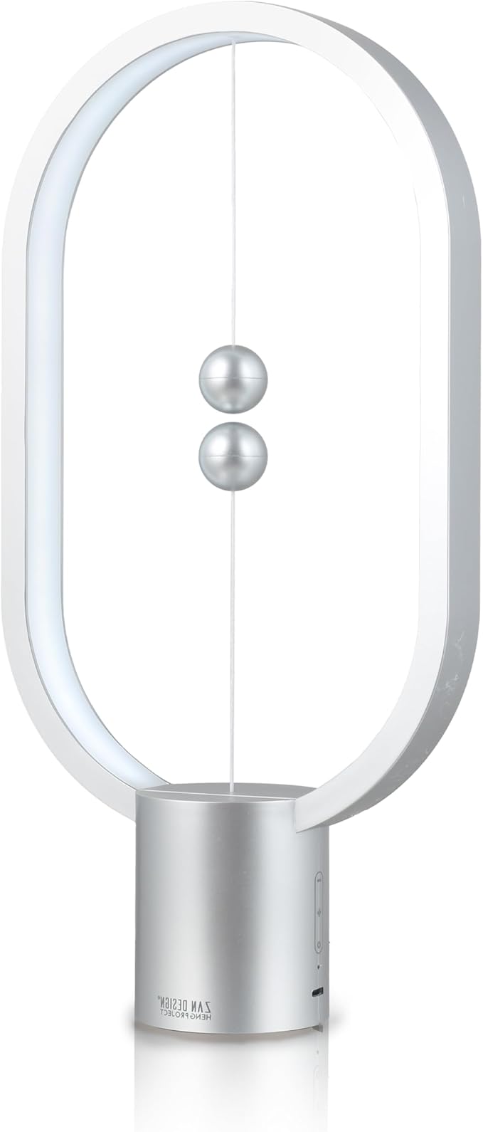 Heng Balance Light, USB Powered LED Table lamp, Creative, Magnetic Switch Night Light, dimmable Eye Protection Table lamp, Used for Gifts, Decoration Bedside, Dormitory and Office(Silver)
