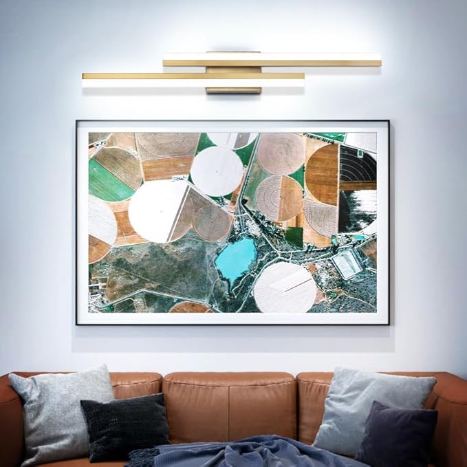 PRESDE 32" LED Vanity Light Bar, Modern Brushed Gold Bathroom Light Fixtures Over Mirror