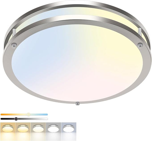 hepside 13inch Ceiling Lights, 24W & Dimmable Flush Mount LED Ceiling Light Fixture, 5CCT(3000K 3500K 4000K 5000K 6500K) Adjustable Ceiling Lamps for Kitchen Bathroom Bedroom Hallway
