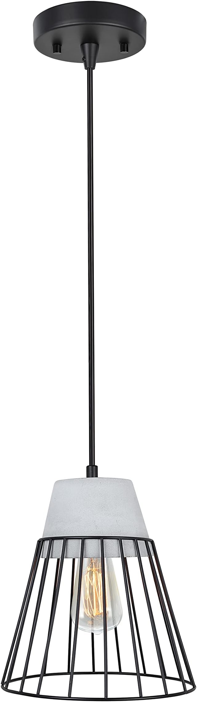 Aspen Creative 61128-11, One-Light Hanging Mini Pendant Ceiling Light, Transitional Design in Cement Finish, 7-1/2" Wide