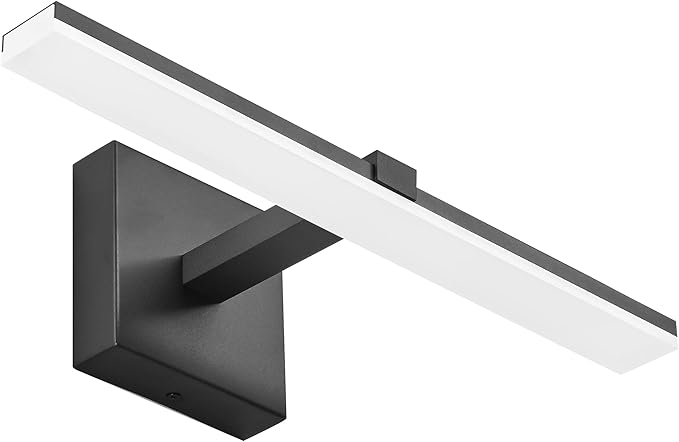 ZUZITO Black Bathroom Vanity Lights - 18 inch Modern LED Bathroom Light Fixtures Dimmable Vanity Light Acrylic Bath Room Lighting Fixture Over Mirror