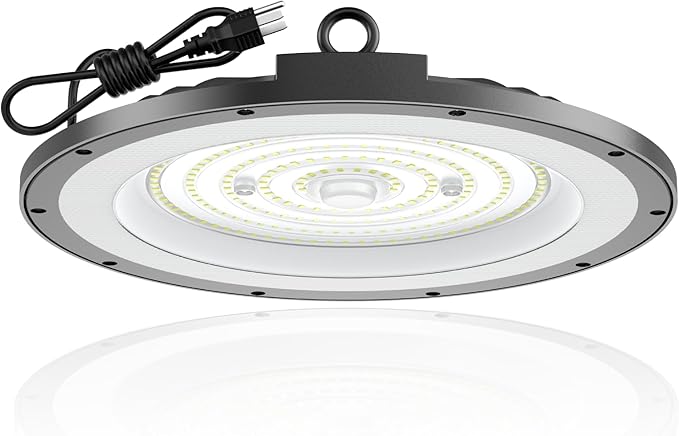 AIKVSXER LED High Bay Light UFO Shop Light 300W 45000LM 6000K Daylight Super Bright IP65 Waterproof for Warehouse Garage Barn Factory Workshop 5FT Cord with US Plug 1 Pack