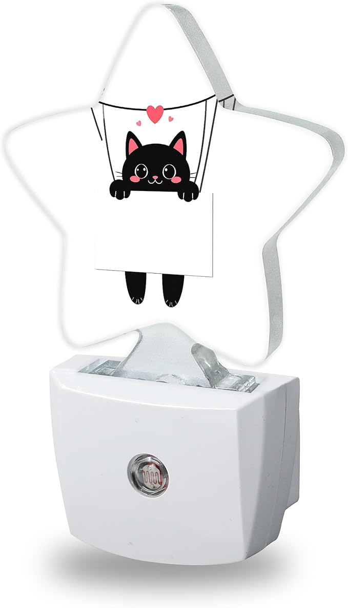 Night Light,Black Cat Night Lights Plug into Wall Decorations for Bedroom Bathroom,Dusk to Dawn Sensor Kitchen Hallway Stairs Energy Efficient Desk Lamp