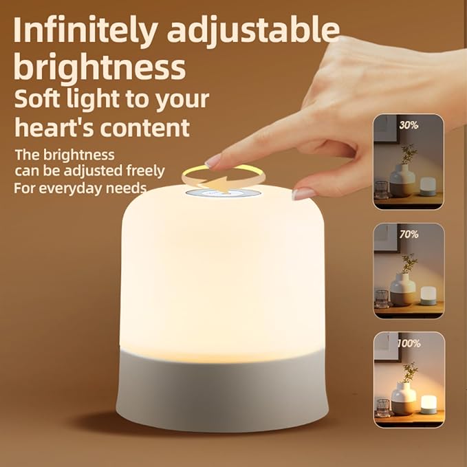 Portable Baby Night Light，Touch Lamp for Bedroom, Rechargeable 2400mAh Small LED Table Lamps, Remote Control, 3 Color Egg Nightstand Lamp,Breastfeeding, Sleep Aid,