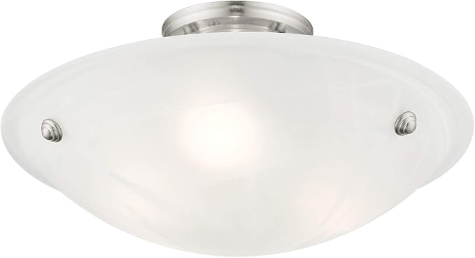 Livex Lighting 4273-01 Oasis 3-Light Ceiling Mount, Antique Brass