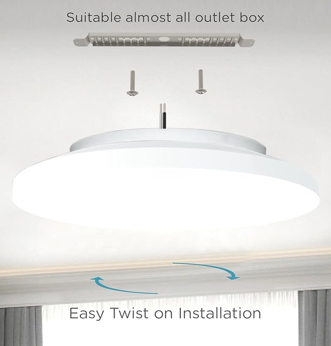 Leetdud Flush Mount LED Ceiling Light Wired, 9 Inch 18W, 5 CCT 2700/3000/3500/4000/5000K, Brightness Settable 1800LM Surface Mount Closet Light for Stair Hallway Laundry Porch, White