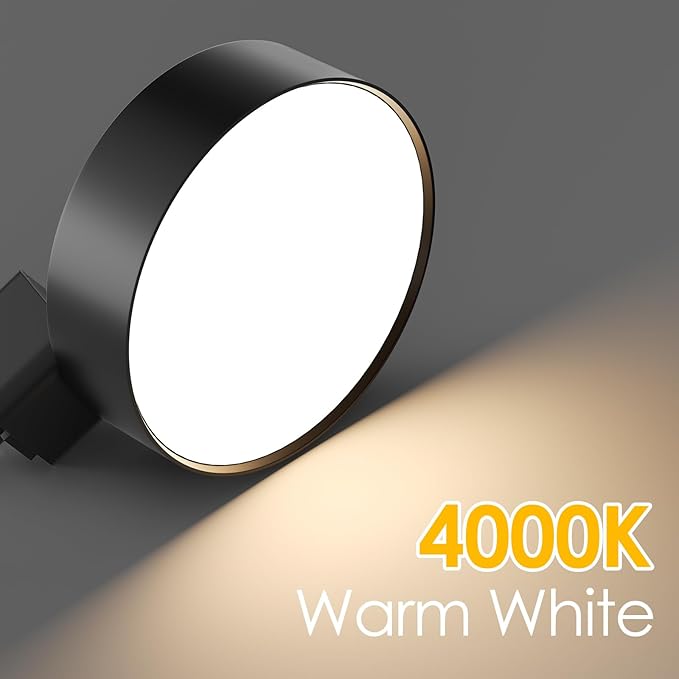 Diffuse LED Track Lighting Heads H Type Track Light Heads Dimmable Kitchen Track Lighting Fixtures Ceiling, Compatible with H Track Rails - Flicker Free CRI90+ 4000K 12W 1000lm, 4 Pack Black