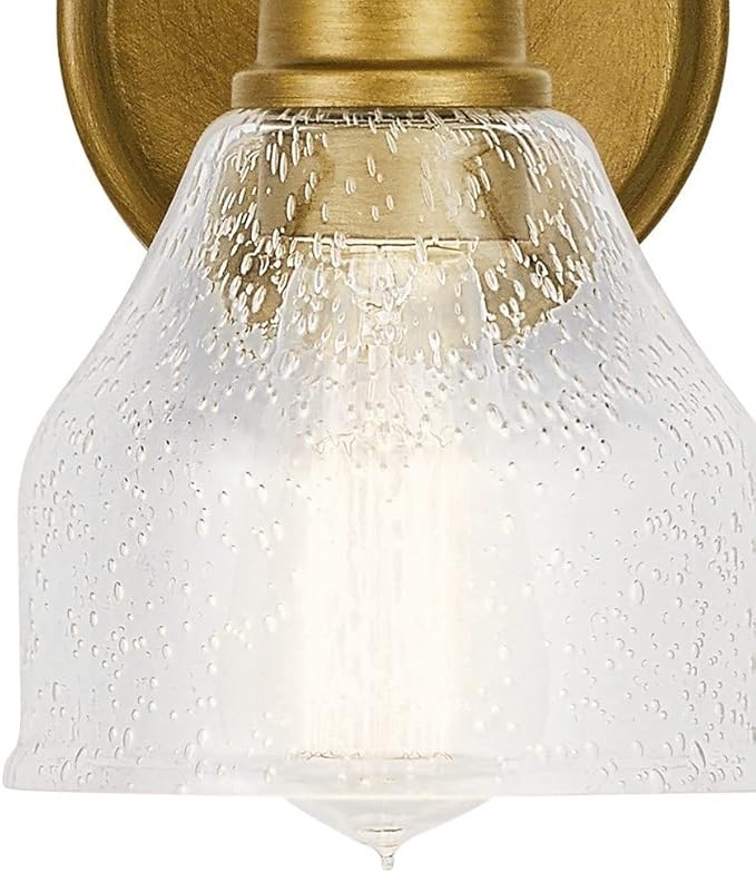 Kichler Avery 9.25" 1 Light Vanity Light with Clear Seeded Glass Brushed Nickel