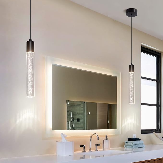 3 Pack Mini Pendent Spot Lights, Black Pendant Lights Modern LED Kitchen Island Light, Unique Bubble Pendant Light Pendant Lighting for Kitchen Island Dining Room, Bedroom, Bar